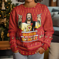 Jesus Birthday Christmas Kid Ugly Christmas Sweater Funny Xmas Holiday Patterns - Wonder Print Shop