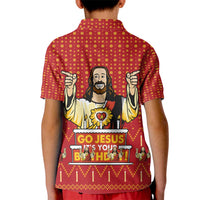 Jesus Birthday Christmas Kid Polo Shirt Funny Xmas Holiday Patterns - Wonder Print Shop