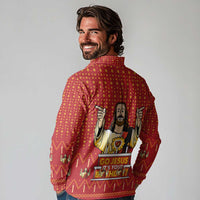 Jesus Birthday Christmas Long Sleeve Polo Shirt Funny Xmas Holiday Patterns - Wonder Print Shop