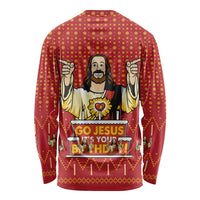 Jesus Birthday Christmas Long Sleeve Shirt Funny Xmas Holiday Patterns - Wonder Print Shop