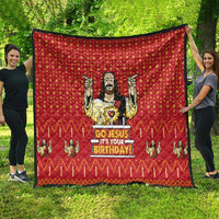 Jesus Birthday Christmas Quilt Funny Xmas Holiday Patterns - Wonder Print Shop