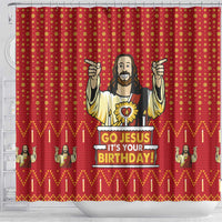 Jesus Birthday Christmas Shower Curtain Funny Xmas Holiday Patterns - Wonder Print Shop