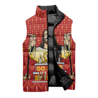 Jesus Birthday Christmas Sleeveless Puffer Jacket Funny Xmas Holiday Patterns - Wonder Print Shop