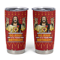 Jesus Birthday Christmas Tumbler Cup Funny Xmas Holiday Patterns - Wonder Print Shop