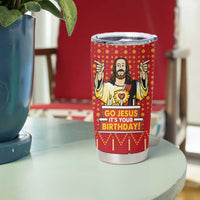 Jesus Birthday Christmas Tumbler Cup Funny Xmas Holiday Patterns - Wonder Print Shop