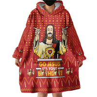 Jesus Birthday Christmas Wearable Blanket Hoodie Funny Xmas Holiday Patterns - Wonder Print Shop