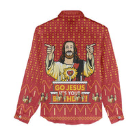 Jesus Birthday Christmas Women Casual Shirt Funny Xmas Holiday Patterns - Wonder Print Shop