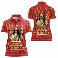 Jesus Birthday Christmas Women Polo Shirt Funny Xmas Holiday Patterns - Wonder Print Shop