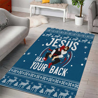 Jesus Has Your Back Jiu Jitsu Christmas Area Rug Funny Xmas Holiday Patterns - Wonder Print Shop