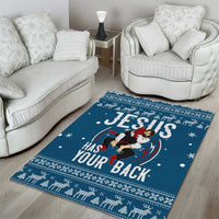 Jesus Has Your Back Jiu Jitsu Christmas Area Rug Funny Xmas Holiday Patterns - Wonder Print Shop