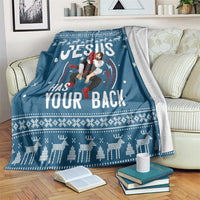 Jesus Has Your Back Jiu Jitsu Christmas Blanket Funny Xmas Holiday Patterns - Wonder Print Shop