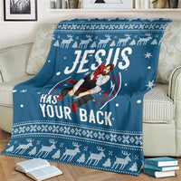 Jesus Has Your Back Jiu Jitsu Christmas Blanket Funny Xmas Holiday Patterns - Wonder Print Shop