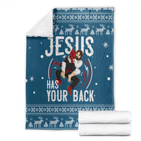 Jesus Has Your Back Jiu Jitsu Christmas Blanket Funny Xmas Holiday Patterns - Wonder Print Shop