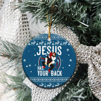 Jesus Has Your Back Jiu Jitsu Christmas Ceramic Ornament Funny Xmas Holiday Patterns - Wonder Print Shop