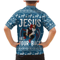 Jesus Has Your Back Jiu Jitsu Christmas Family Matching Mermaid Dress and Hawaiian Shirt Funny Xmas Holiday Patterns - Wonder Print Shop