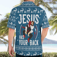 Jesus Has Your Back Jiu Jitsu Christmas Hawaiian Shirt Funny Xmas Holiday Patterns - Wonder Print Shop