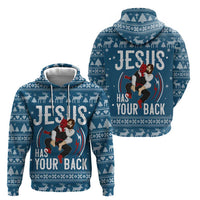 Jesus Has Your Back Jiu Jitsu Christmas Hoodie Funny Xmas Holiday Patterns - Wonder Print Shop