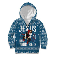Jesus Has Your Back Jiu Jitsu Christmas Kid Hoodie Funny Xmas Holiday Patterns - Wonder Print Shop