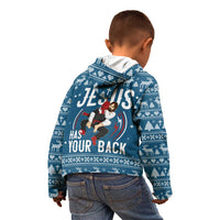 Jesus Has Your Back Jiu Jitsu Christmas Kid Hoodie Funny Xmas Holiday Patterns - Wonder Print Shop