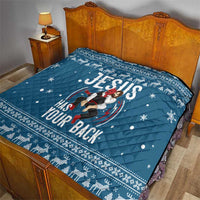 Jesus Has Your Back Jiu Jitsu Christmas Quilt Funny Xmas Holiday Patterns - Wonder Print Shop