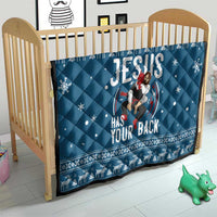 Jesus Has Your Back Jiu Jitsu Christmas Quilt Funny Xmas Holiday Patterns - Wonder Print Shop