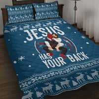 Jesus Has Your Back Jiu Jitsu Christmas Quilt Bed Set Funny Xmas Holiday Patterns - Wonder Print Shop