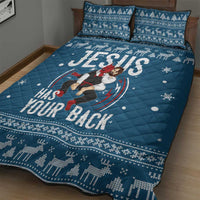 Jesus Has Your Back Jiu Jitsu Christmas Quilt Bed Set Funny Xmas Holiday Patterns - Wonder Print Shop