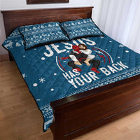 Jesus Has Your Back Jiu Jitsu Christmas Quilt Bed Set Funny Xmas Holiday Patterns - Wonder Print Shop