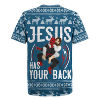 Jesus Has Your Back Jiu Jitsu Christmas Rugby Jersey Funny Xmas Holiday Patterns - Wonder Print Shop