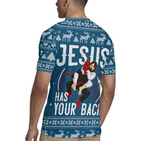 Jesus Has Your Back Jiu Jitsu Christmas Rugby Jersey Funny Xmas Holiday Patterns - Wonder Print Shop