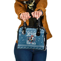 Jesus Has Your Back Jiu Jitsu Christmas Shoulder Handbag Funny Xmas Holiday Patterns - Wonder Print Shop