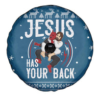 Jesus Has Your Back Jiu Jitsu Christmas Spare Tire Cover Funny Xmas Holiday Patterns - Wonder Print Shop