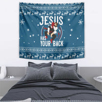 Jesus Has Your Back Jiu Jitsu Christmas Tapestry Funny Xmas Holiday Patterns - Wonder Print Shop