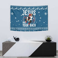 Jesus Has Your Back Jiu Jitsu Christmas Tapestry Funny Xmas Holiday Patterns - Wonder Print Shop