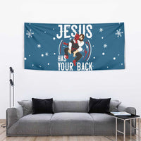 Jesus Has Your Back Jiu Jitsu Christmas Tapestry Funny Xmas Holiday Patterns - Wonder Print Shop