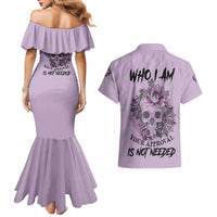 I Am Who I Am Skull Couples Matching Mermaid Dress and Hawaiian Shirt - Wonder Print Shop