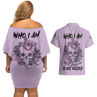 I Am Who I Am Skull Couples Matching Off Shoulder Short Dress and Hawaiian Shirt - Wonder Print Shop