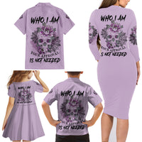 I Am Who I Am Skull Family Matching Long Sleeve Bodycon Dress and Hawaiian Shirt - Wonder Print Shop