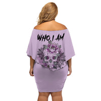 I Am Who I Am Skull Family Matching Off Shoulder Short Dress and Hawaiian Shirt - Wonder Print Shop