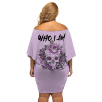 I Am Who I Am Skull Off Shoulder Short Dress - Wonder Print Shop