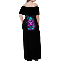 A Good Place To Put Your Opinions Off Shoulder Maxi Dress - Wonder Print Shop