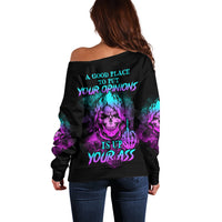 A Good Place To Put Your Opinions Off Shoulder Sweater - Wonder Print Shop