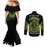 my-give-a-f-is-broken-reaper-couples-matching-mermaid-dress-and-long-sleeve-button-shirt