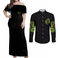 My Give A F Is Broken Reaper Couples Matching Off Shoulder Maxi Dress and Long Sleeve Button Shirt - Wonder Print Shop