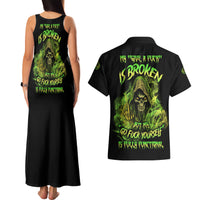 My Give A F Is Broken Reaper Couples Matching Tank Maxi Dress and Hawaiian Shirt - Wonder Print Shop