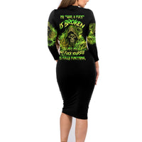 My Give A F Is Broken Reaper Family Matching Long Sleeve Bodycon Dress and Hawaiian Shirt - Wonder Print Shop