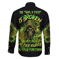 My Give A F Is Broken Reaper Family Matching Off Shoulder Short Dress and Hawaiian Shirt - Wonder Print Shop