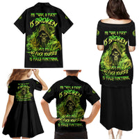 My Give A F Is Broken Reaper Family Matching Puletasi Dress and Hawaiian Shirt - Wonder Print Shop
