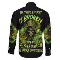 My Give A F Is Broken Reaper Family Matching Short Sleeve Bodycon Dress and Hawaiian Shirt - Wonder Print Shop