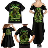 My Give A F Is Broken Reaper Family Matching Summer Maxi Dress and Hawaiian Shirt - Wonder Print Shop